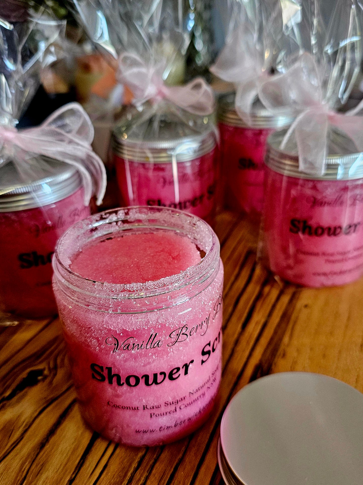 Vanilla Berry Bliss Shower Scrub 300ml - Natural Exfoliating Body Scrub