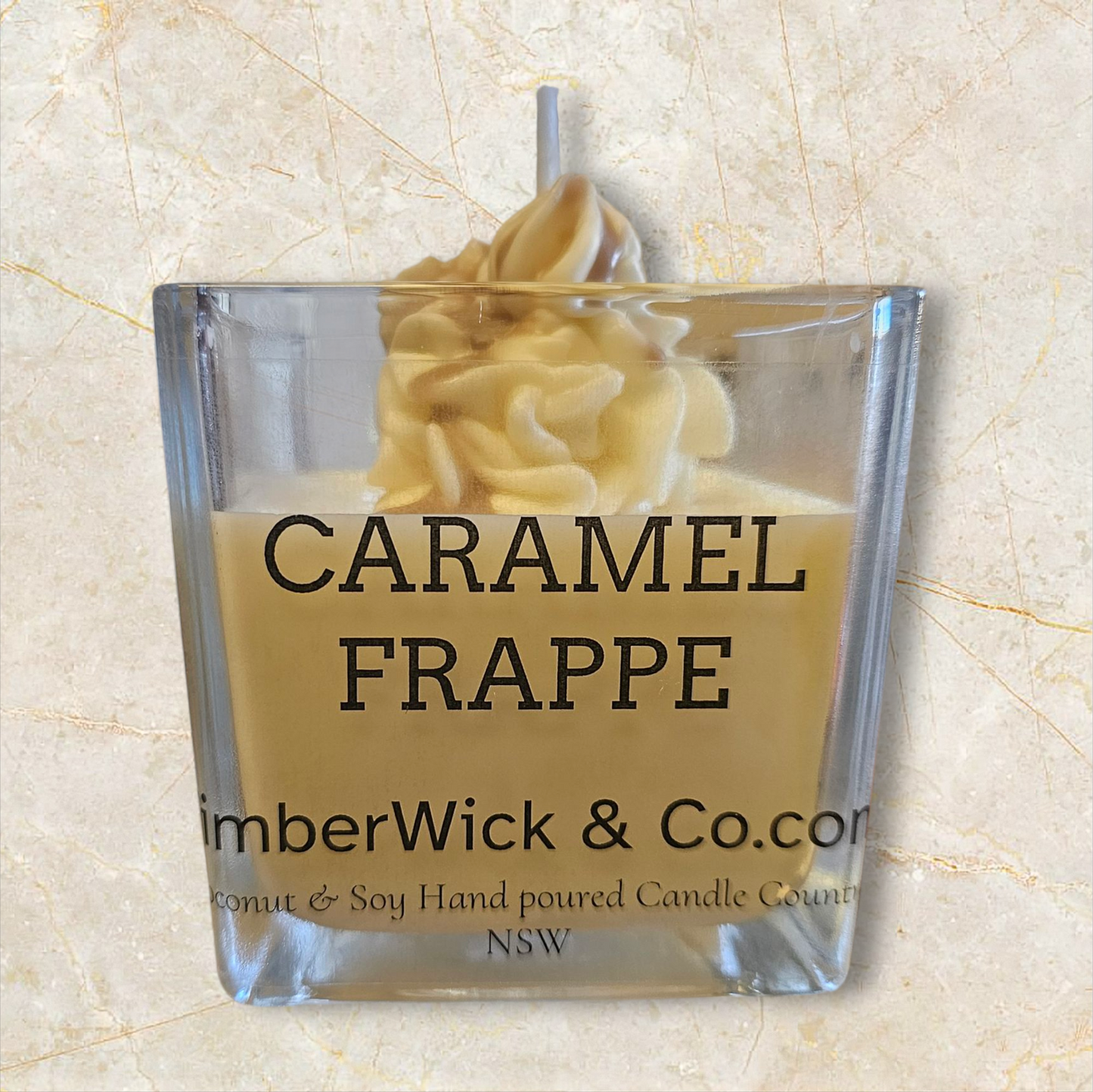 CARAMEL FRAPPE square 330g Coconut Soy Candle