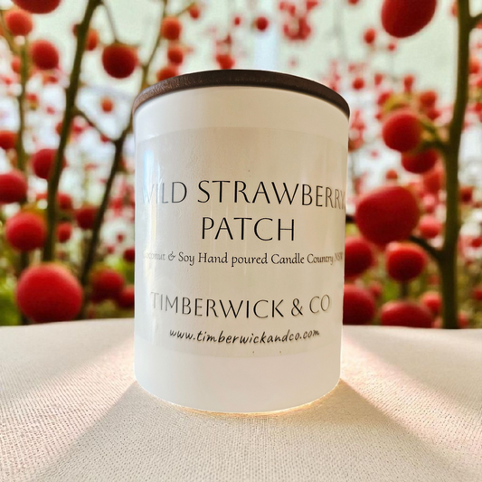 WHITE with Timber Lid 500g - Premium Hand Poured Coconut Soy  Australian Made