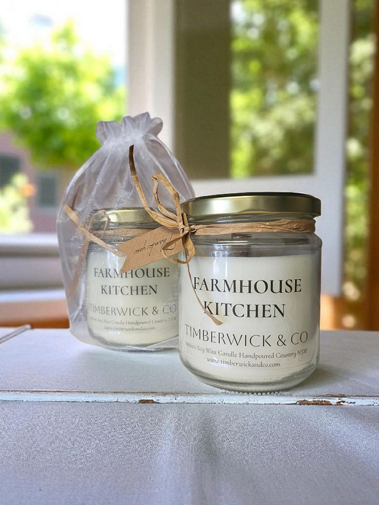 Farmhouse Kitchen Scented Candle - Large 500g Country Jar Gold Top