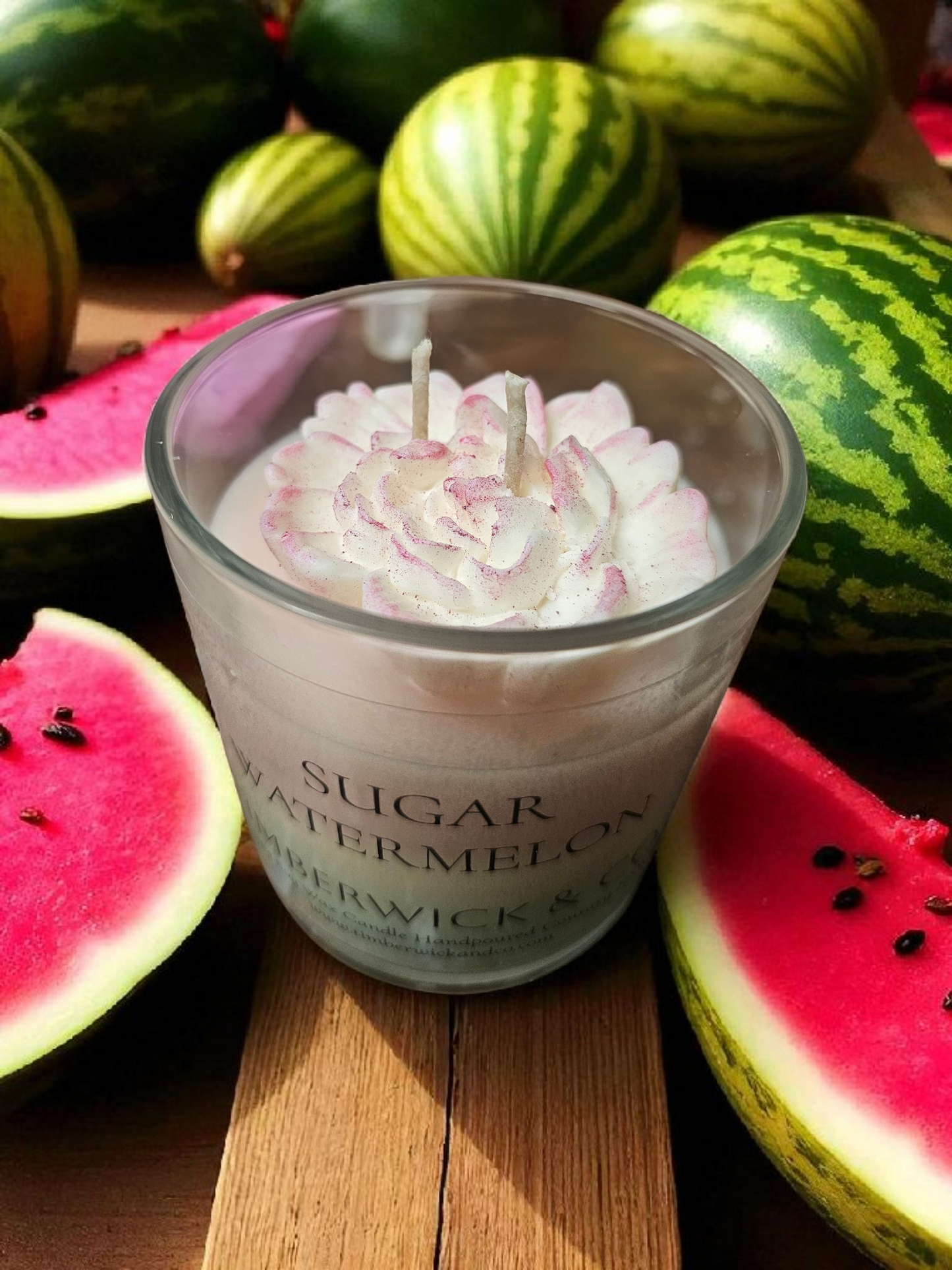 Sugar Watermelon Scented Candle - Large 500g Double Natural Wick
