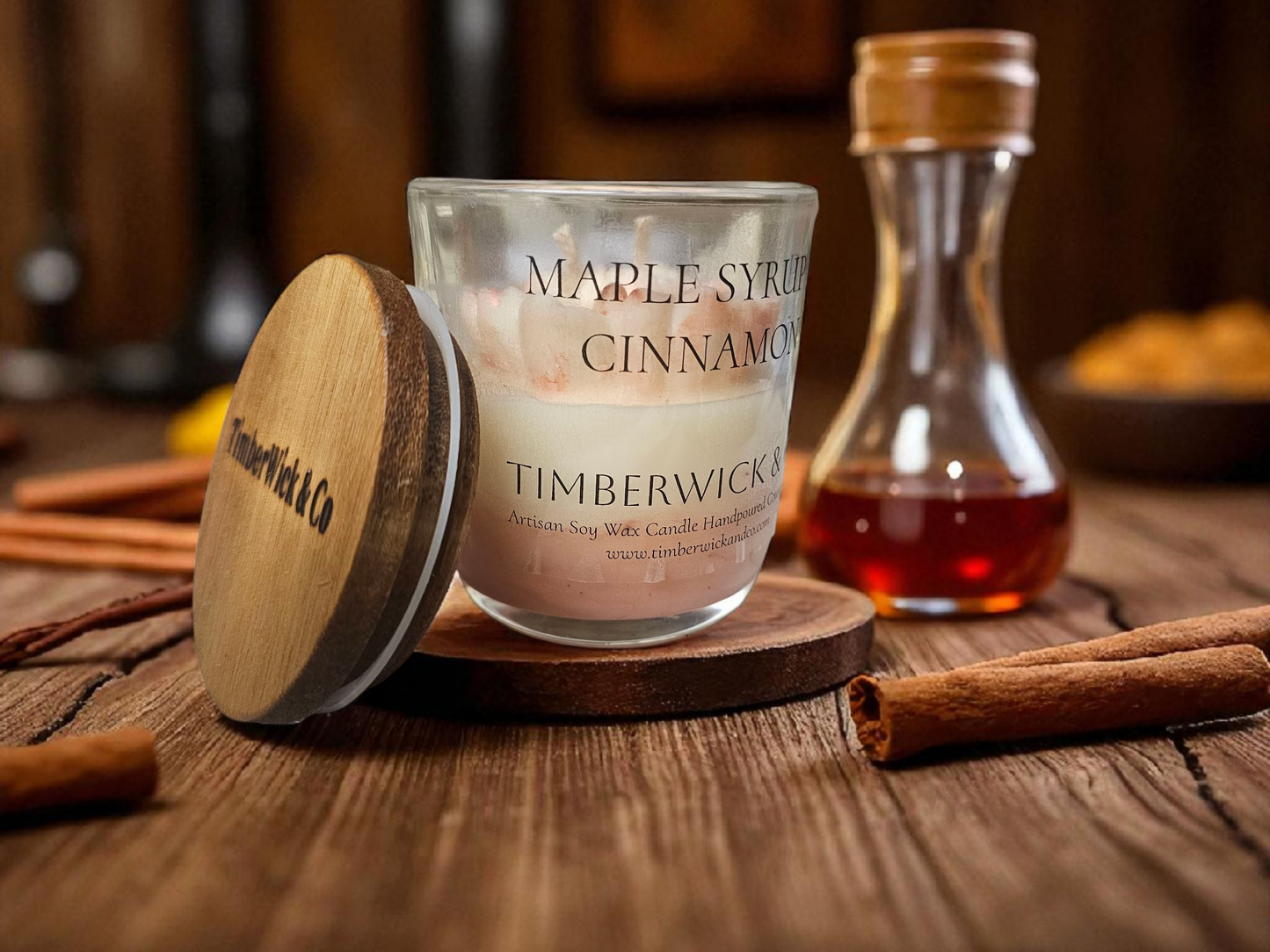 Medium 250g MAPLE SYRUP & VANILLA CINNAMON Coconut & Soy Wax Candle
