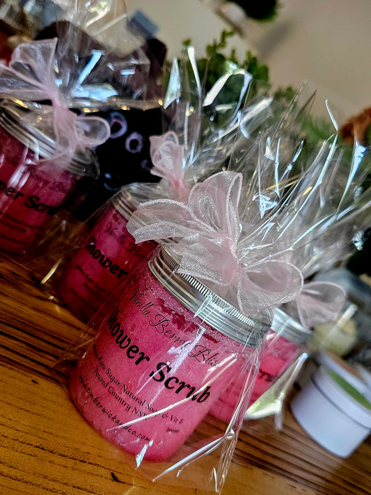 Vanilla Berry Bliss Shower Scrub 300ml - Natural Exfoliating Body Scrub