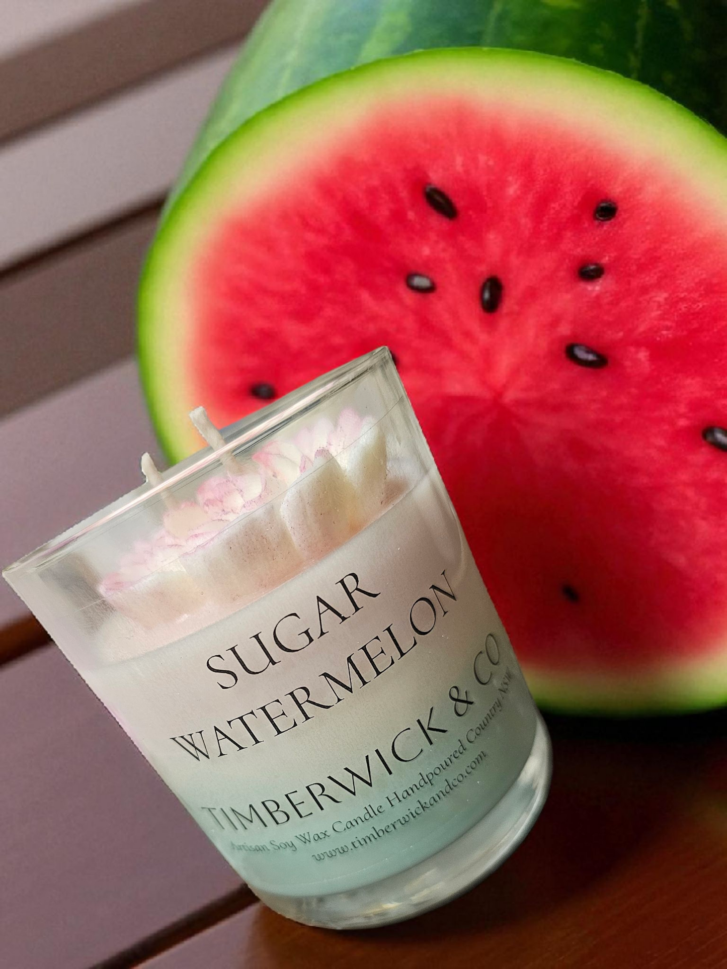 Sugar Watermelon Scented Candle - Large 500g Double Natural Wick